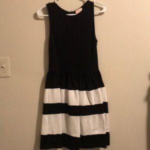 Black and white striped dress